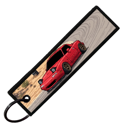 "WILLOW SPRINGS RACEWAY 8-BIT TRACK" CUSTOM KEY TAG