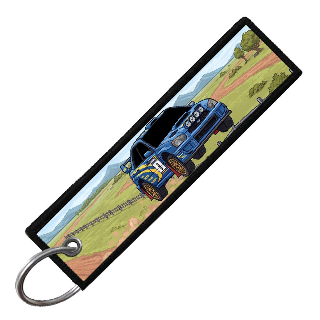 "WRX STI 8-BIT RALLY" CUSTOM KEY TAG