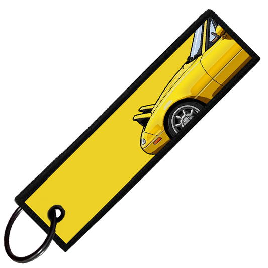 "YELLOW MIATA SIDE PROFILE" CUSTOM KEY TAG