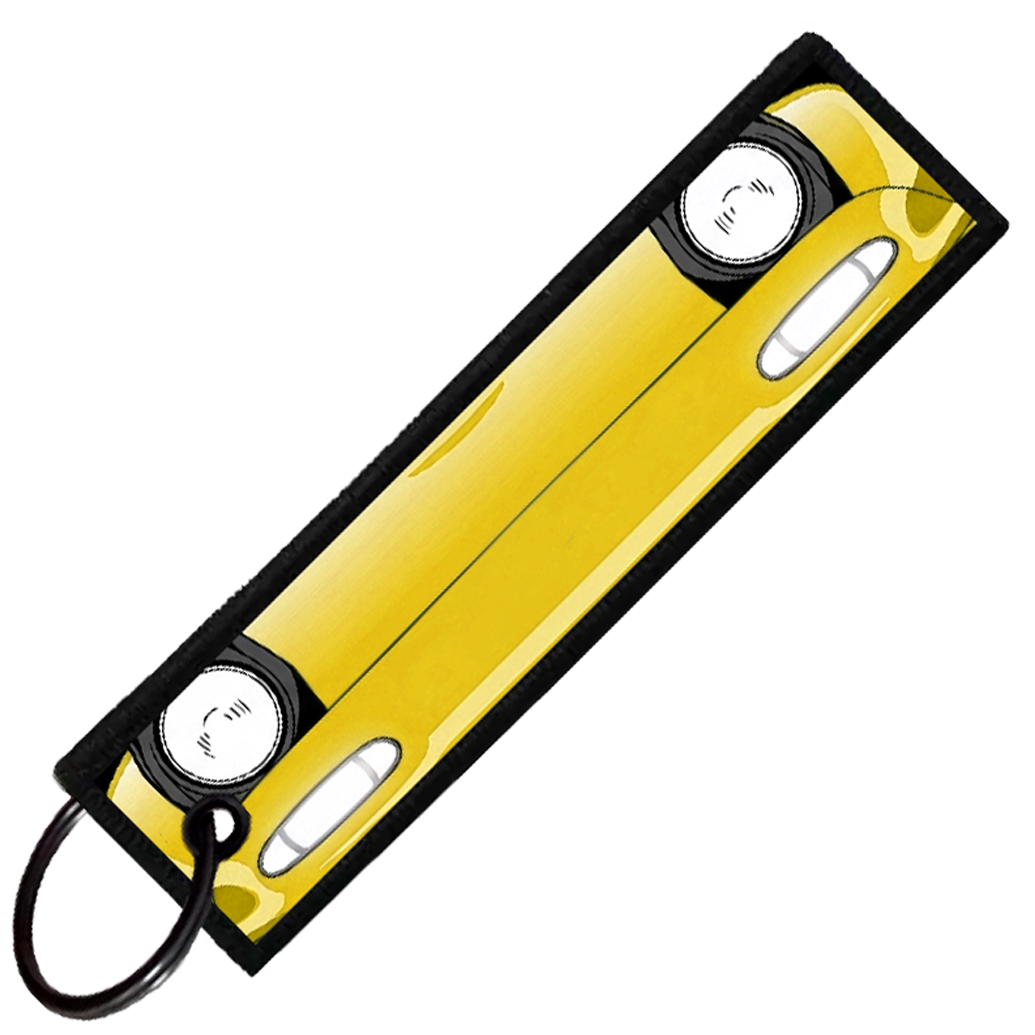 "YELLOW MIATA PORTRAIT" CUSTOM KEY TAG