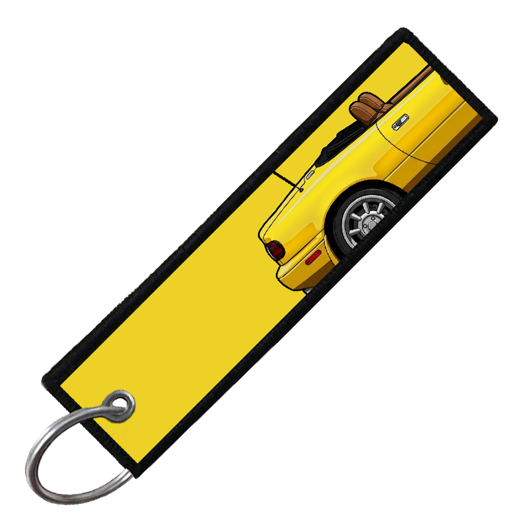 "YELLOW MIATA SIDE PROFILE" CUSTOM KEY TAG