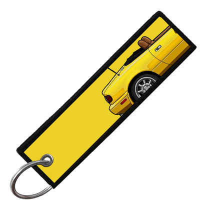 "YELLOW MIATA SIDE PROFILE" CUSTOM KEY TAG