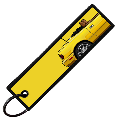 "YELLOW MIATA SIDE PROFILE" CUSTOM KEY TAG