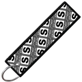 RATED key tag black back